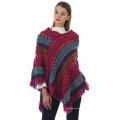 Wintermantel Frauen Weiche Strickmuster Quaste Strickjacke Capes Schal Mantel Ponchos National Wind Pullover Schal Elegantes Cape Poncho